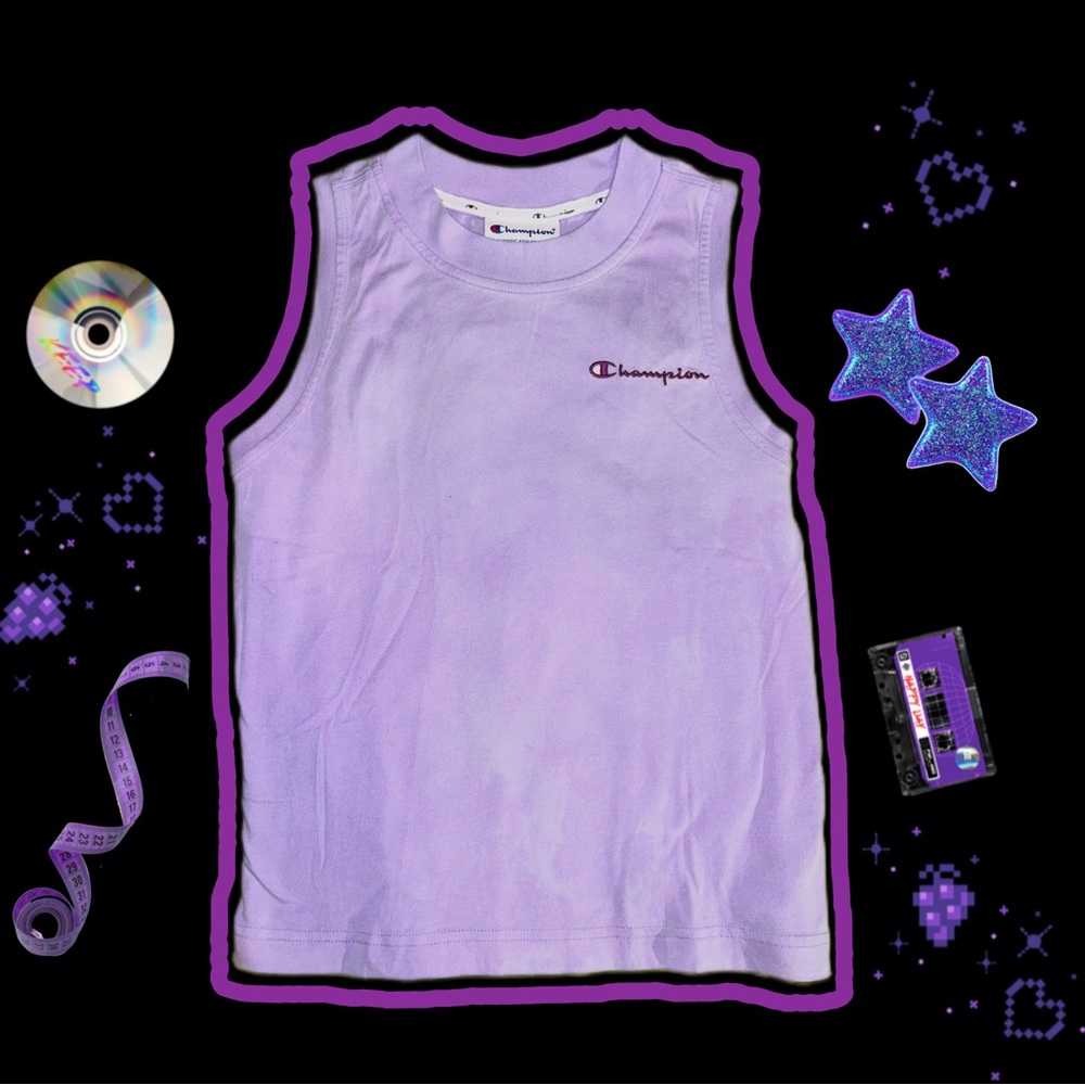 Champion enchanted lilac lavender embroidered muscle tank